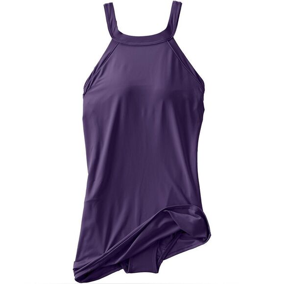 Land’s End Plus Size High Neck one piece Swimsuit soft adjustable BlackBerry Var - Picture 3 of 8